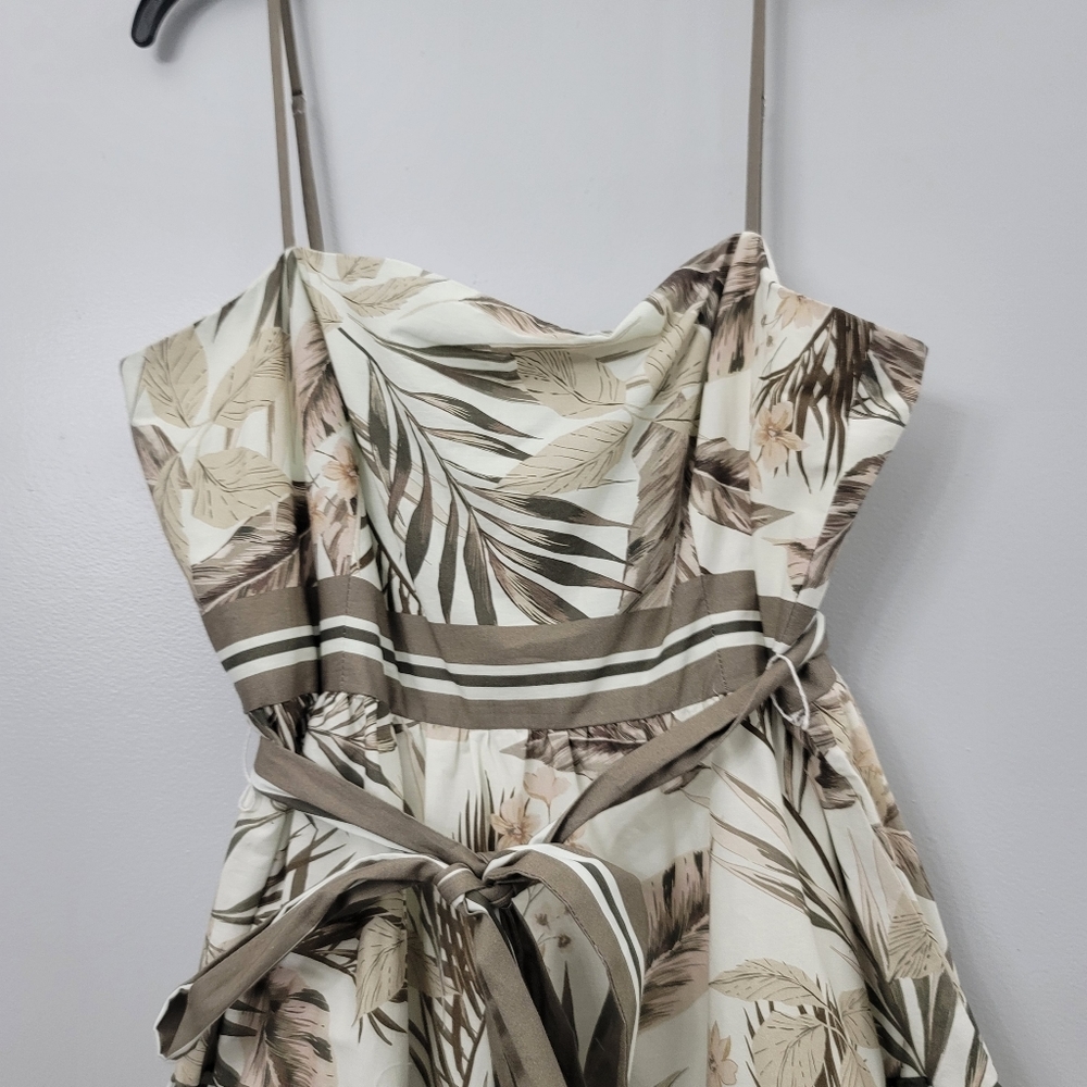 Antonio Melani Marlee Tropical Print Square Neck Tie Waist Tiered Dress - Picture 4 of 12
